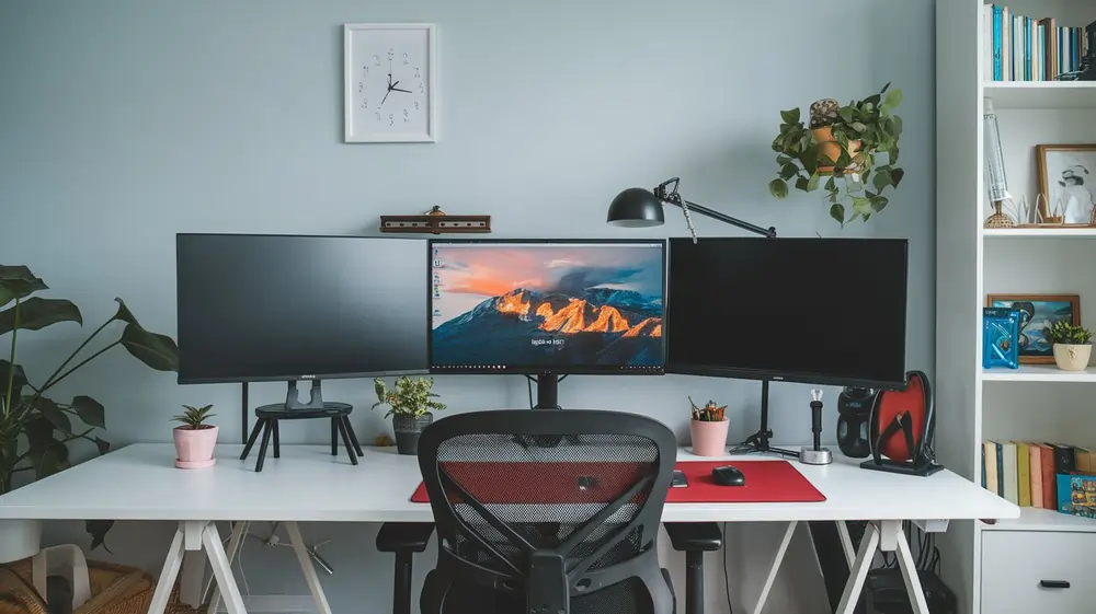 home office monitor setup