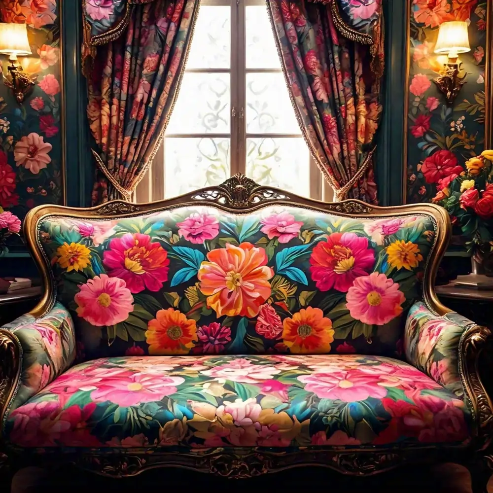 floral sofa
