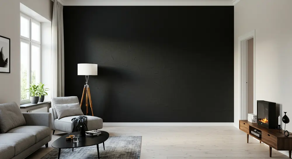 black accent wall