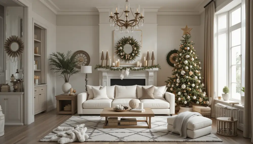 neutral christmas decor