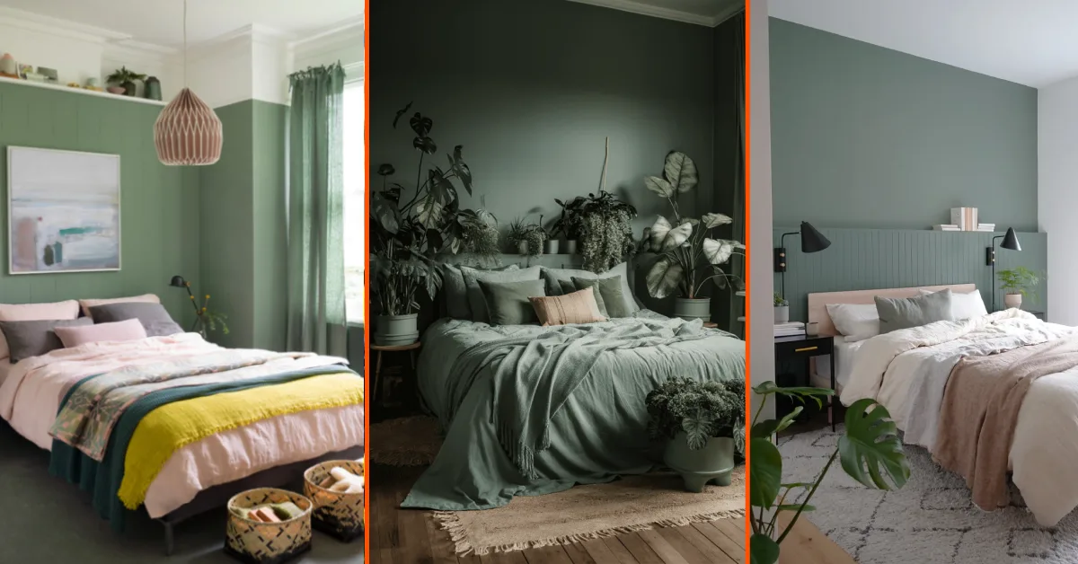 Modern Sage Green Bedroom Ideas: serene palette with natural textures and clean-lined furniture.