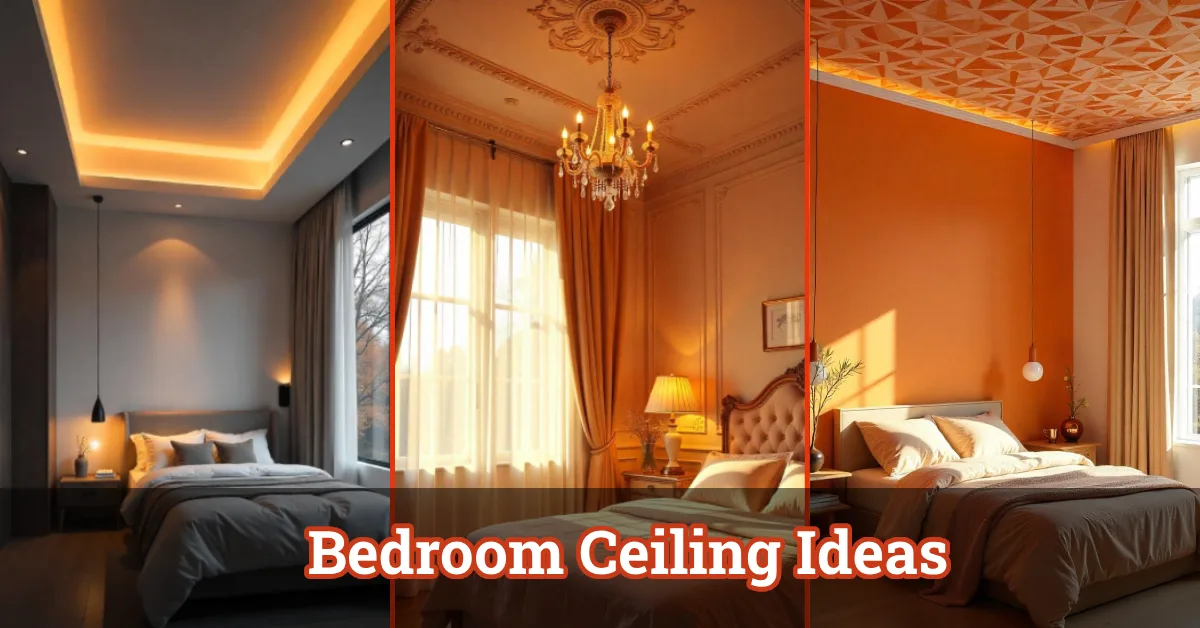 Luxury Bedroom Ceiling Ideas with geometric patterns and integrated LED lighting for 2025