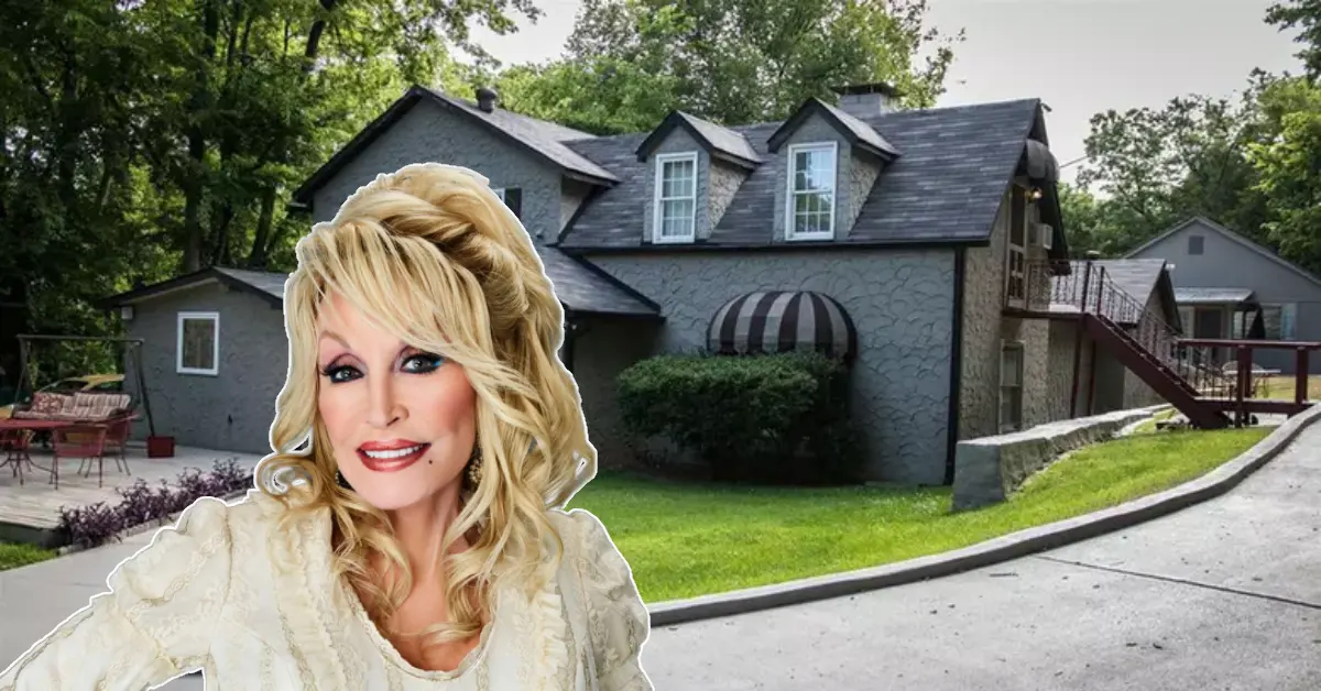 Front view of Dolly Parton House showcasing its classic Southern architecture, welcoming porch, and lush Tennessee landscape.