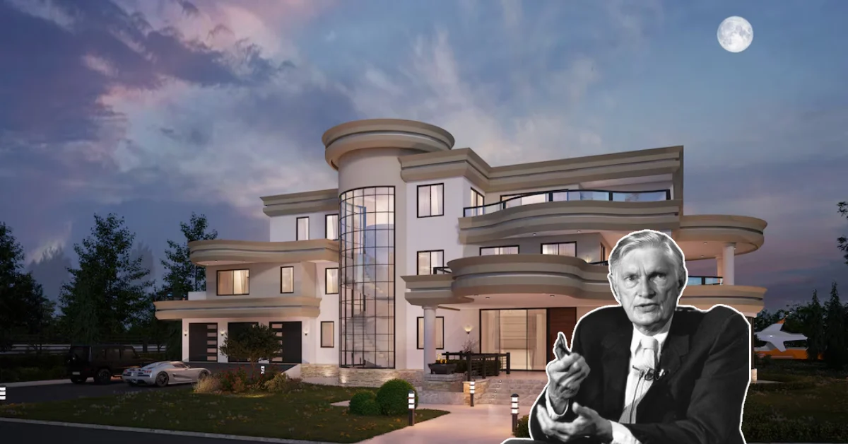 Exterior view of the iconic Walter Netsch House showcasing modernist brick architecture and Field Theory design principles in Chicago's Old Town neighborhood.