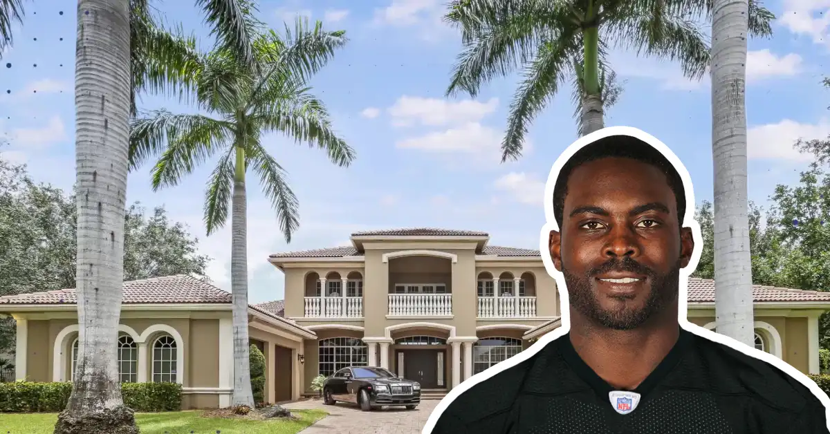Michael Vick house in Florida - luxury mansion with palm trees and Mediterranean architecture featuring the former NFL quarterback