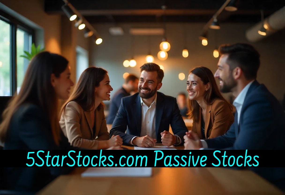 Illustration of financial growth and portfolio charts highlighting 5starsstocks.com passive stocks for smart and effortless investing.