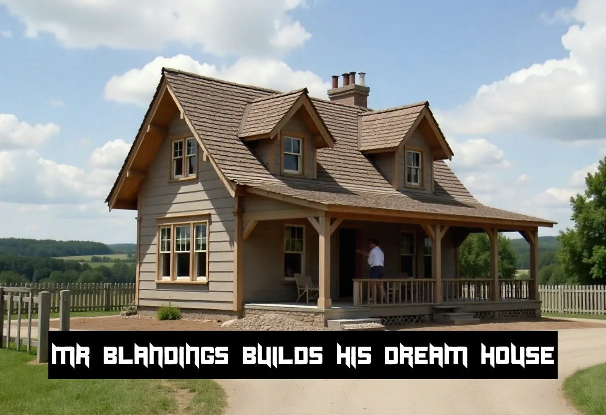 Vintage movie poster featuring Cary Grant and Myrna Loy from Mr. Blandings Builds His Dream House, showcasing the couple planning their dream home with humor and chaos.